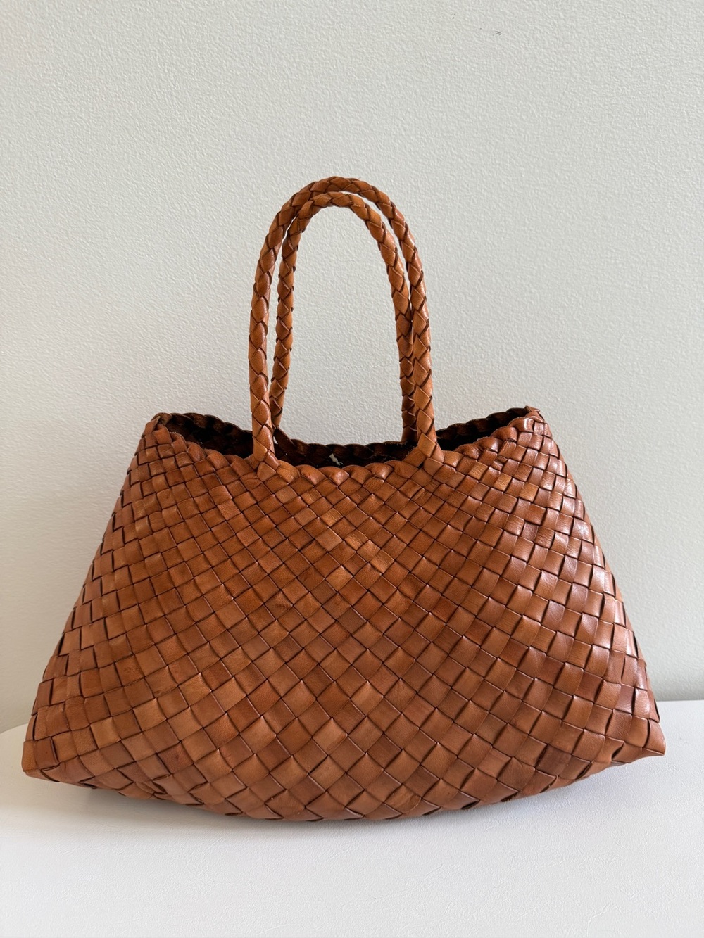 DRAGON DIFFUSION Small Santa Croce Leather Bag Handbag Tan